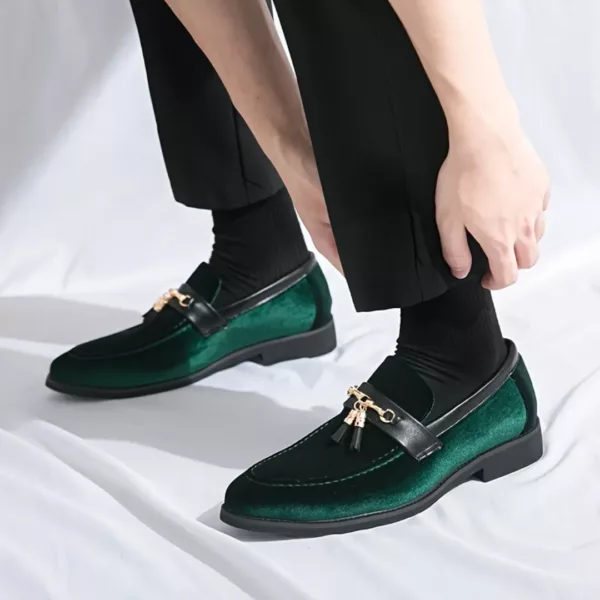 Mocassin homme velours bijou doré – Image 7
