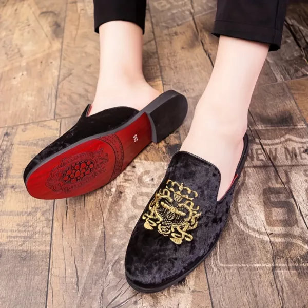 Mocassin homme velours blason royal