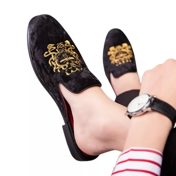 Mocassin homme velours blason royal – Image 11