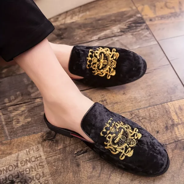 Mocassin homme velours blason royal – Image 3