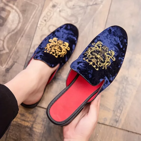 Mocassin homme velours blason royal – Image 4