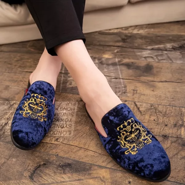 Mocassin homme velours blason royal – Image 6