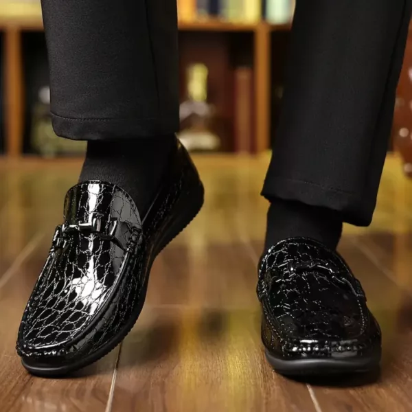 Mocassin homme verni croco brillant – Image 2