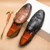 Mocassins croco à double boucle