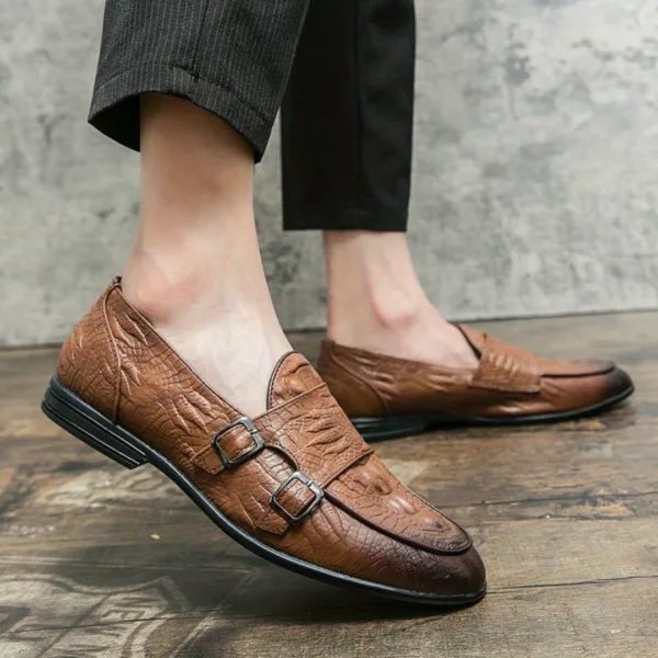 Mocassins croco à double boucle – Image 3