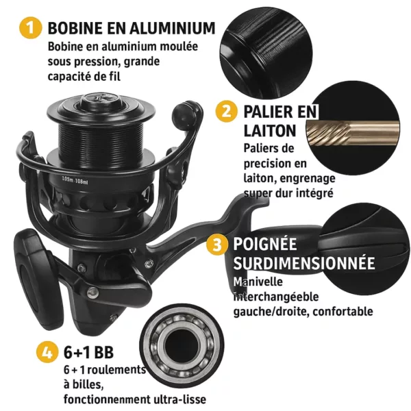 Moulinet carpe haute capacité frein progressif – Image 9