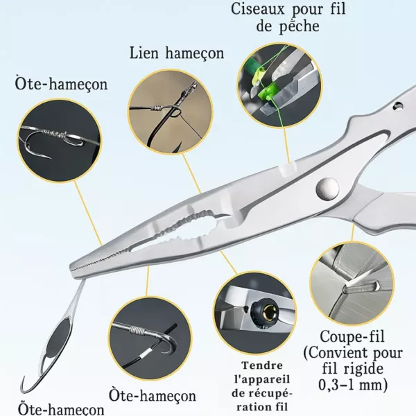 Pince multifonction pêche avec dégrafeur hameçon – Image 13