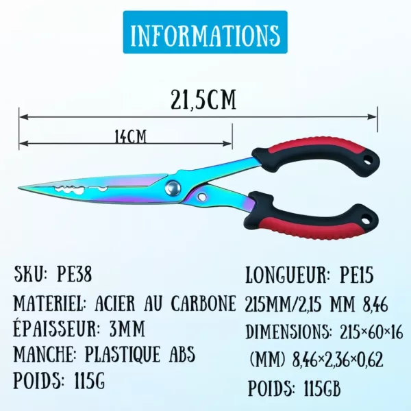 Pince multifonction pêche avec dégrafeur hameçon – Image 3