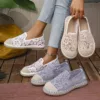 Slip-on femme dentelle bout tressé