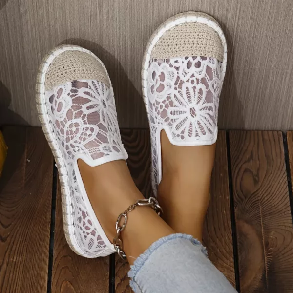 Slip-on femme dentelle bout tressé – Image 2