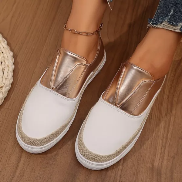 Slip-on femme effet métallisé espadrille – Image 5