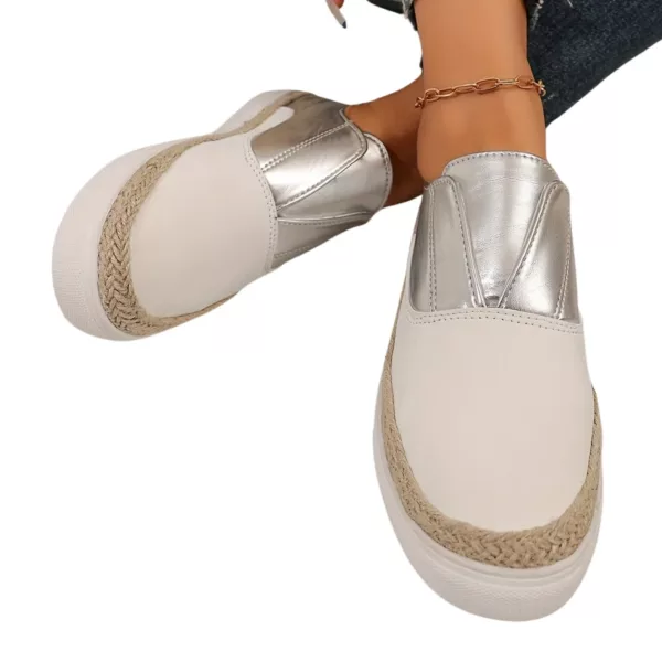 Slip-on femme effet métallisé espadrille – Image 9