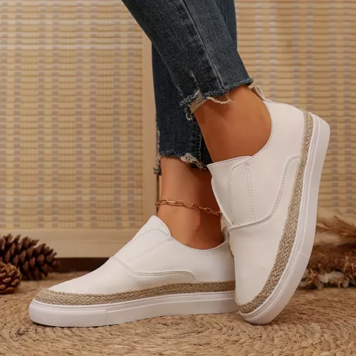 Slip-on femme effet métallisé espadrille