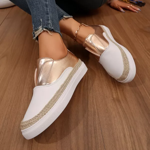 Slip-on femme effet métallisé espadrille – Image 3