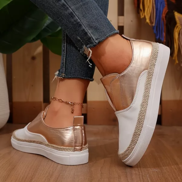Slip-on femme effet métallisé espadrille – Image 4