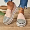 Slip-on femme plateforme détail brillant