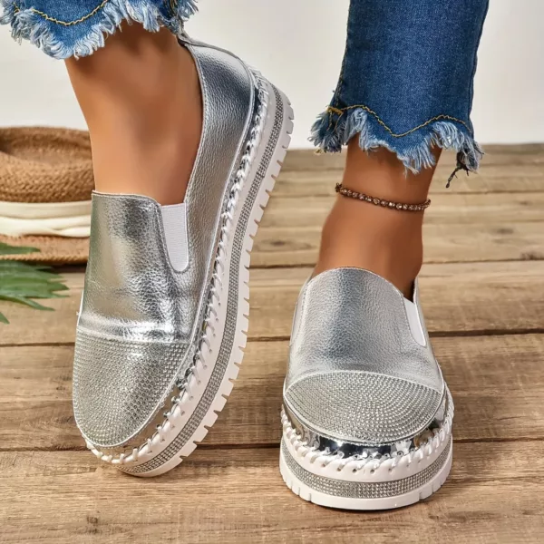 Slip-on femme plateforme détail brillant – Image 3