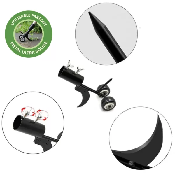 Tête de désherbage universelle en acier trempé + lame incurvée pour joints, pavés, fissures sans se blesser – Image 6