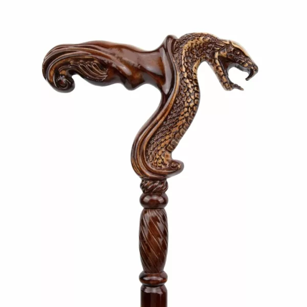 Bâton cobra sculpté steampunk – Accessoire mystique et original pour cosplay, décoration ou collection unique – Image 8