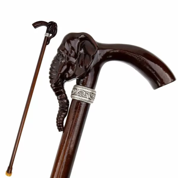Canne éléphant sculpté style cosplay – Accessoire original et élégant pour costumes, déguisements ou collection artisanale – Image 4