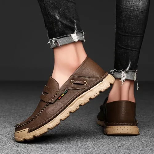 Chaussure bateau homme cuir casual souple