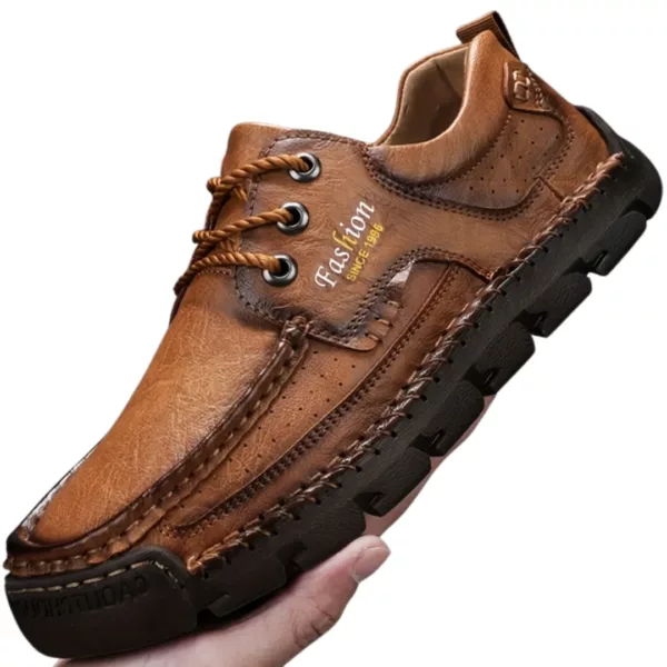 Chaussure bateau homme cuir robuste vintage – Image 8