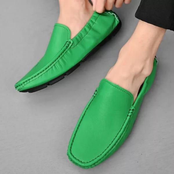 Chaussure bateau homme cuir souple élastique – Image 8