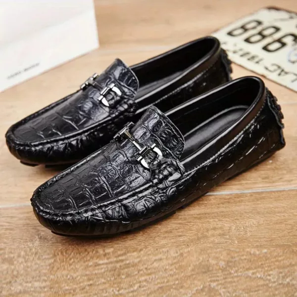 Chaussure bateau homme effet crocodile élégant – Image 7
