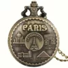 Montre à gousset Tour Eiffel Paris – Élégance vintage et charme français pour un style raffiné et intemporel