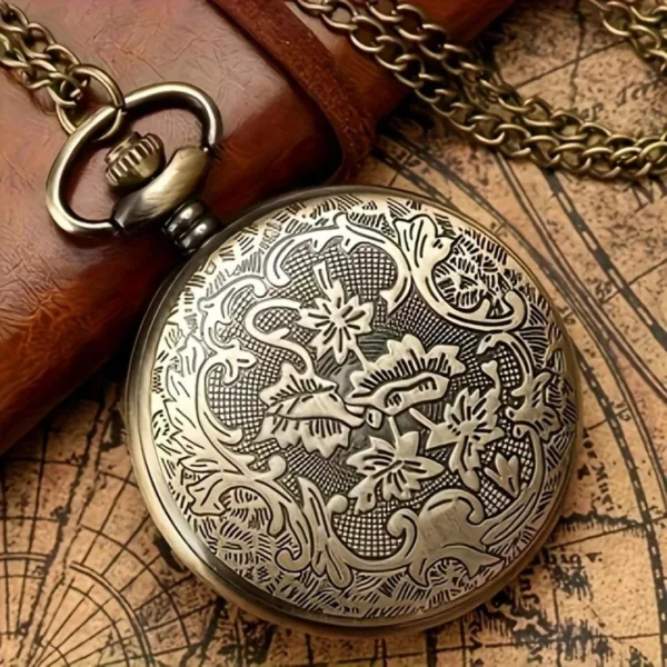 Montre à gousset pierre verte vintage – Élégance rétro intemporelle pour un style raffiné et unique – Image 2