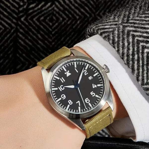 Montre militaire américaine mécanique robuste – Style tactique vintage, étanche et ultra résistante pour aventuriers – Image 2