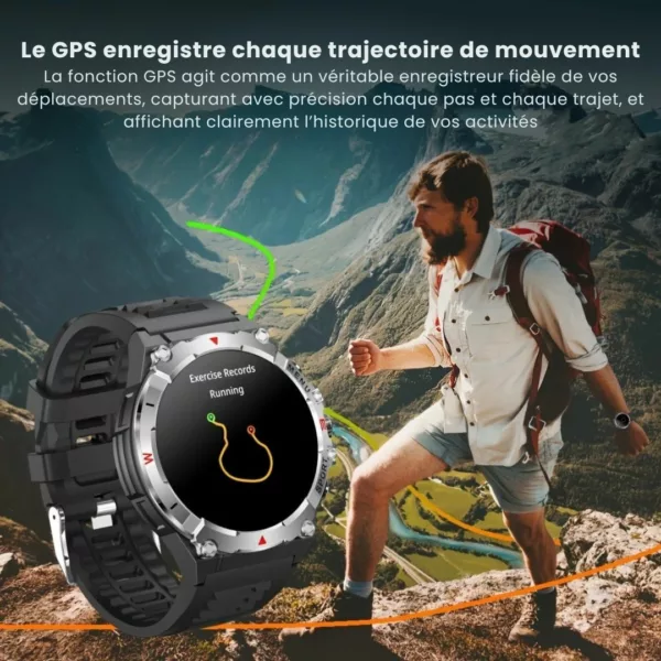Montre militaire connectée GPS amoled – Ultra résistante, suivi précis, écran HD – Idéale sport & aventure – Image 5