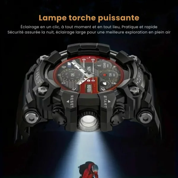 Montre militaire connectée sport USB – Étanche, cardio, GPS intégré – Idéale entraînement intensif et outdoor – Image 10