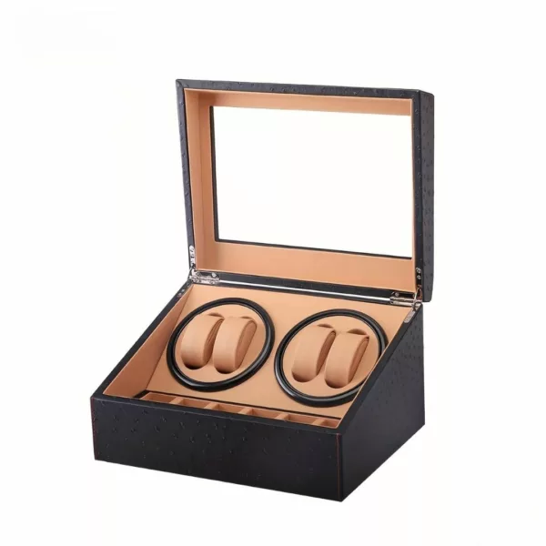 Remontoir montre 4 slots fibre carbone – Design luxe, protection optimale et remontage automatique pour 4 montres – Image 3