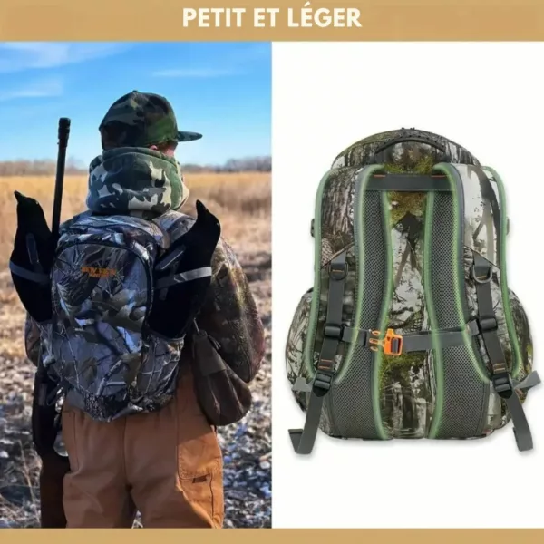 Sac à dos randonnée homme camouflage forêt – Ultra résistant, léger et discret pour aventures en pleine nature – Image 3