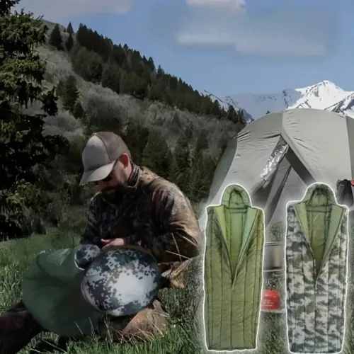 Sac de couchage camouflage épais camping – Ultra chaud, imperméable et compact pour nuits en plein air confortables
