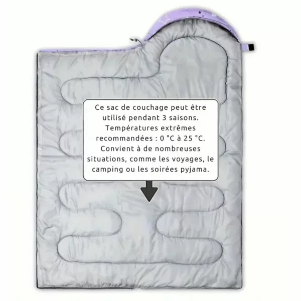 Sac de couchage enfant rectangulaire léger – Image 5