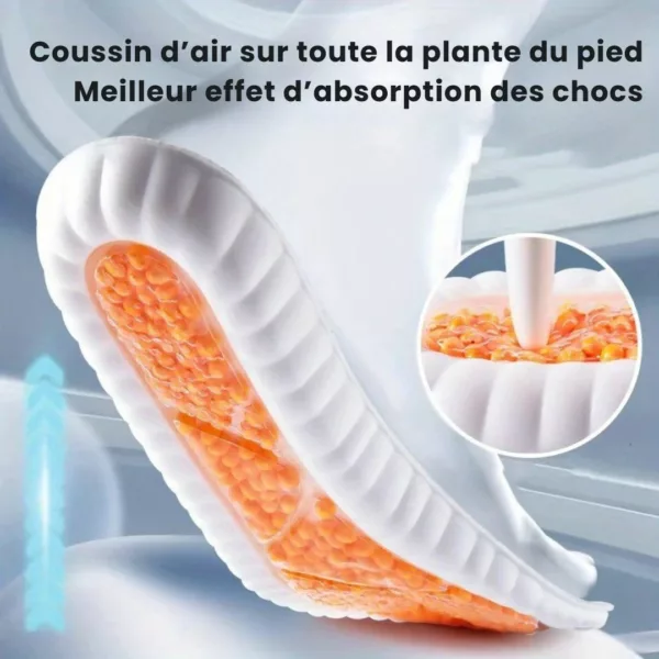 Semelle coussin air intégral amorti – Confort ultime pour pieds fatigués – Absorbe chocs et réduit douleurs – Image 5