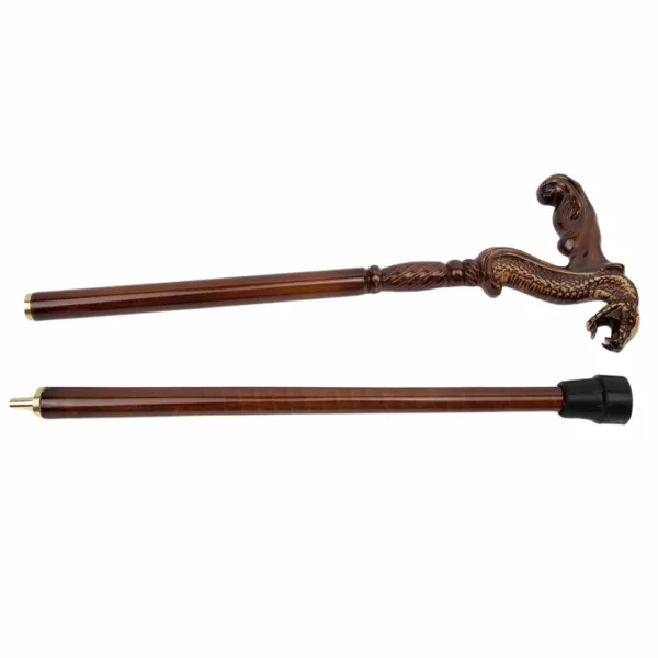 Bâton cobra sculpté steampunk – Accessoire mystique et original pour cosplay, décoration ou collection unique – Image 9