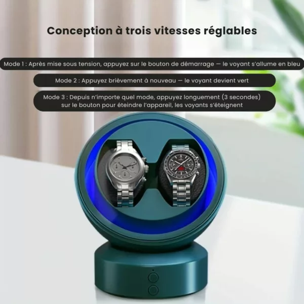 Remontoir double montre silencieux LED – Préserve vos montres automatiques avec élégance et discrétion – Image 8