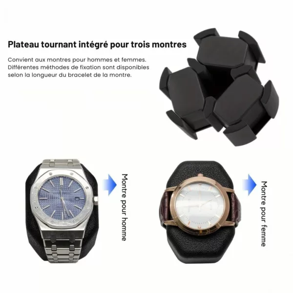 Remontoir montre fibre carbone 3 slots – Image 5