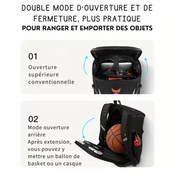 Sac à dos moto réfléchissant compact – Image 3