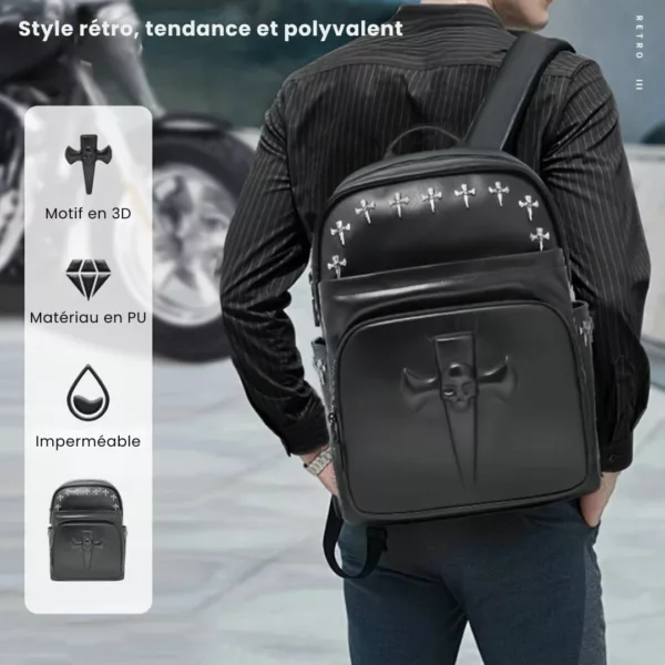 Sac à dos moto style gothique – Image 4