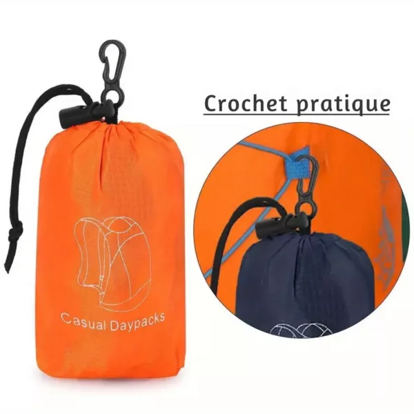 Sac à dos randonnée homme pliable respirant – Ultra léger & compact, idéal trekking & voyages – Image 7