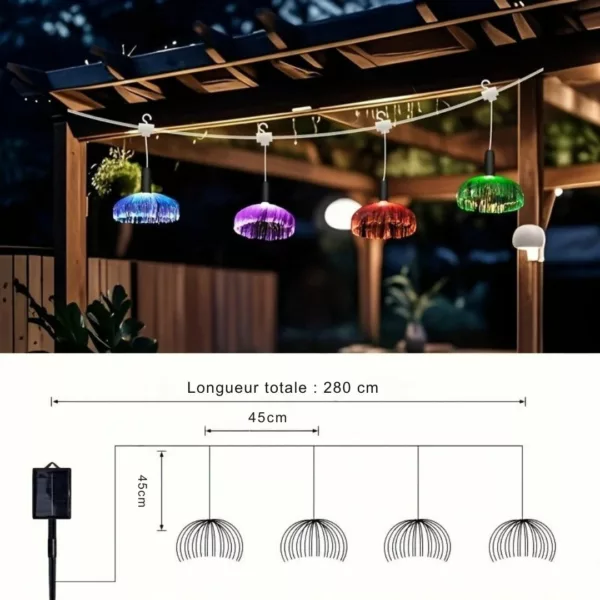 Guirlande méduse fibre optique solaire – Image 3