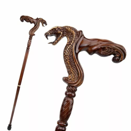Bâton cobra sculpté steampunk