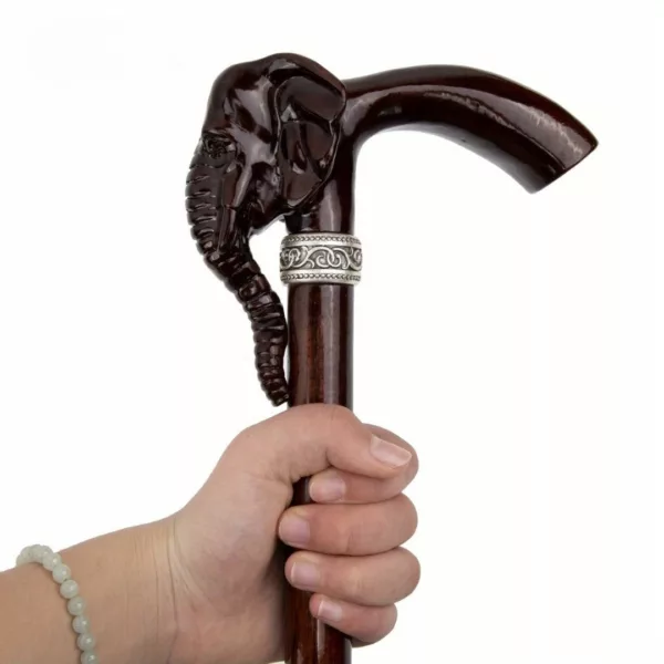 Canne éléphant sculpté style cosplay – Accessoire original et élégant pour costumes, déguisements ou collection artisanale – Image 5