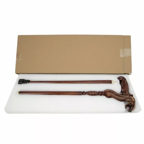Bâton cobra sculpté steampunk – Accessoire mystique et original pour cosplay, décoration ou collection unique – Image 6