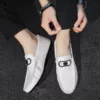 Chaussure bateau homme boucle décorative chic