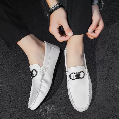 Chaussure bateau homme boucle décorative chic